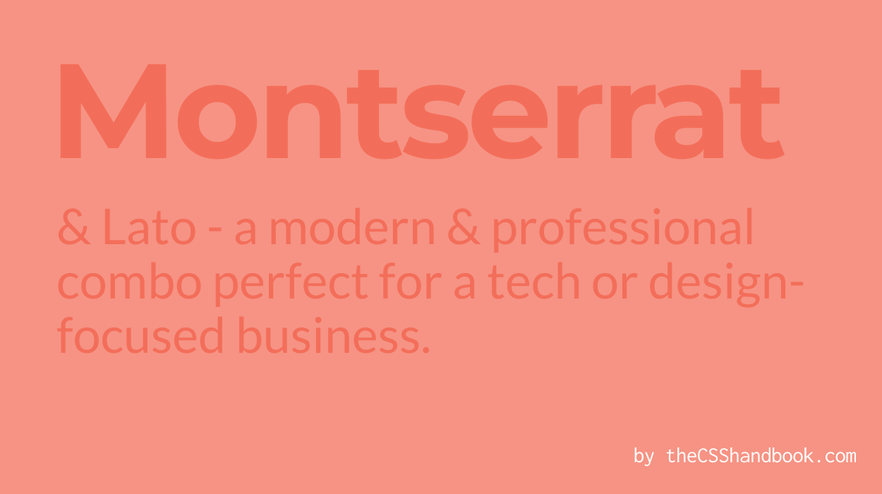 Montserrat heading text and Lato paragraph text on light red background