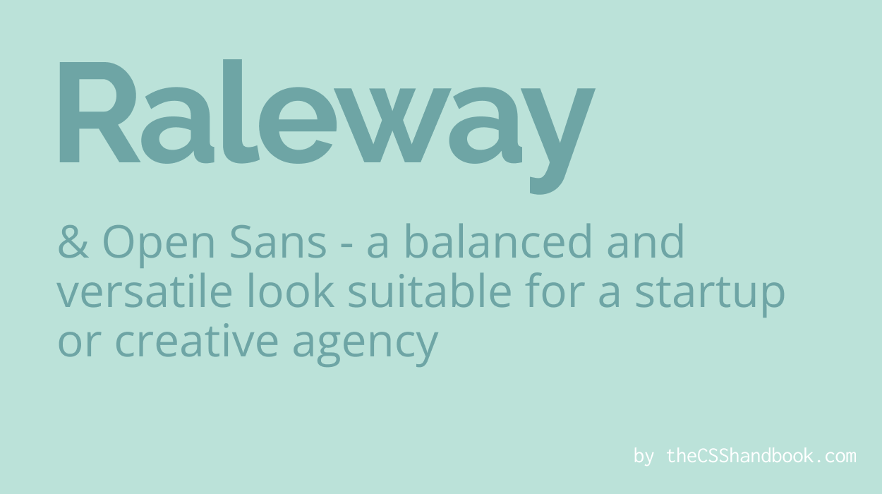 Raleway heading text and Open Sans paragraph text on light green background