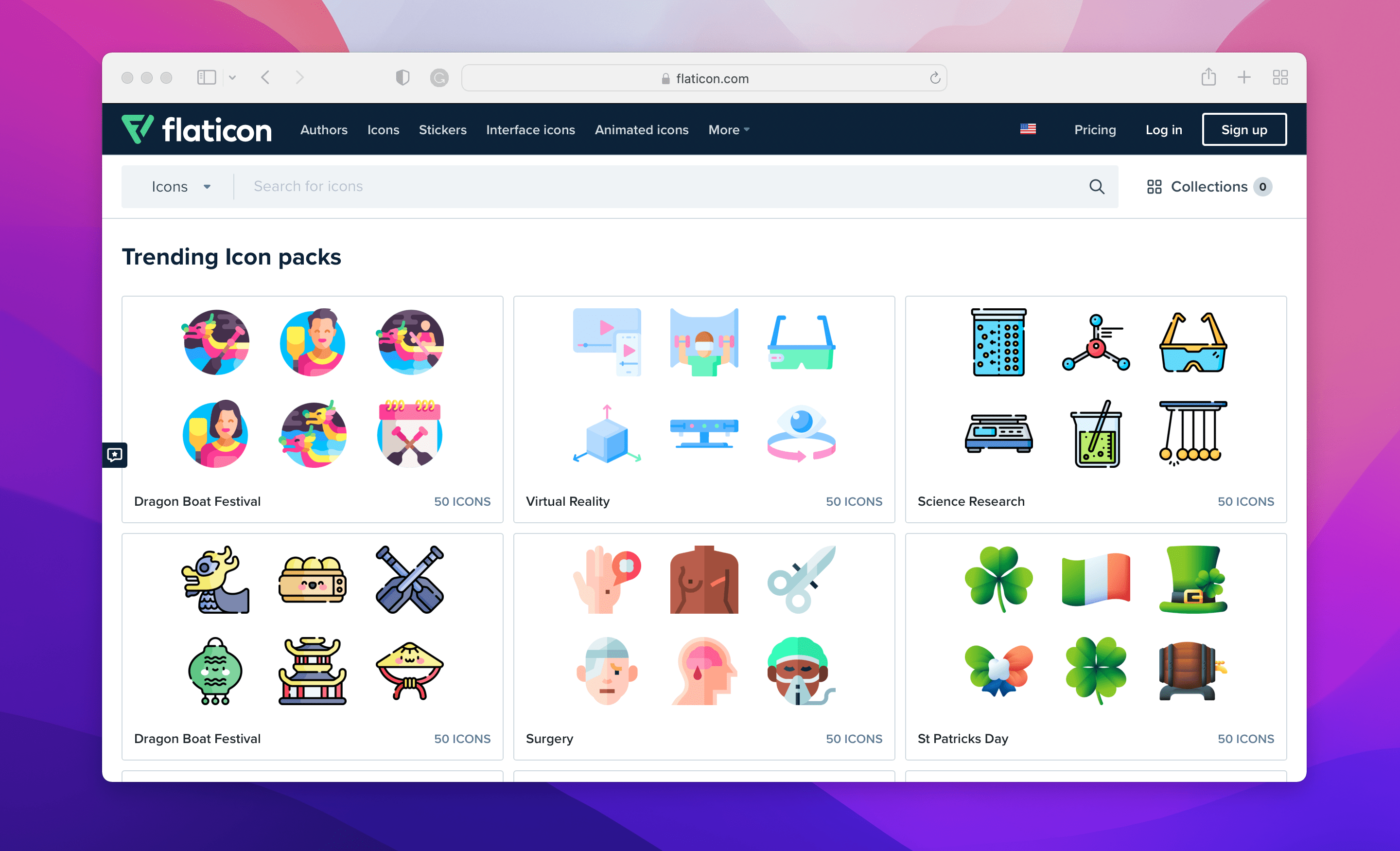 a screenshot of Flaticon free icons tool