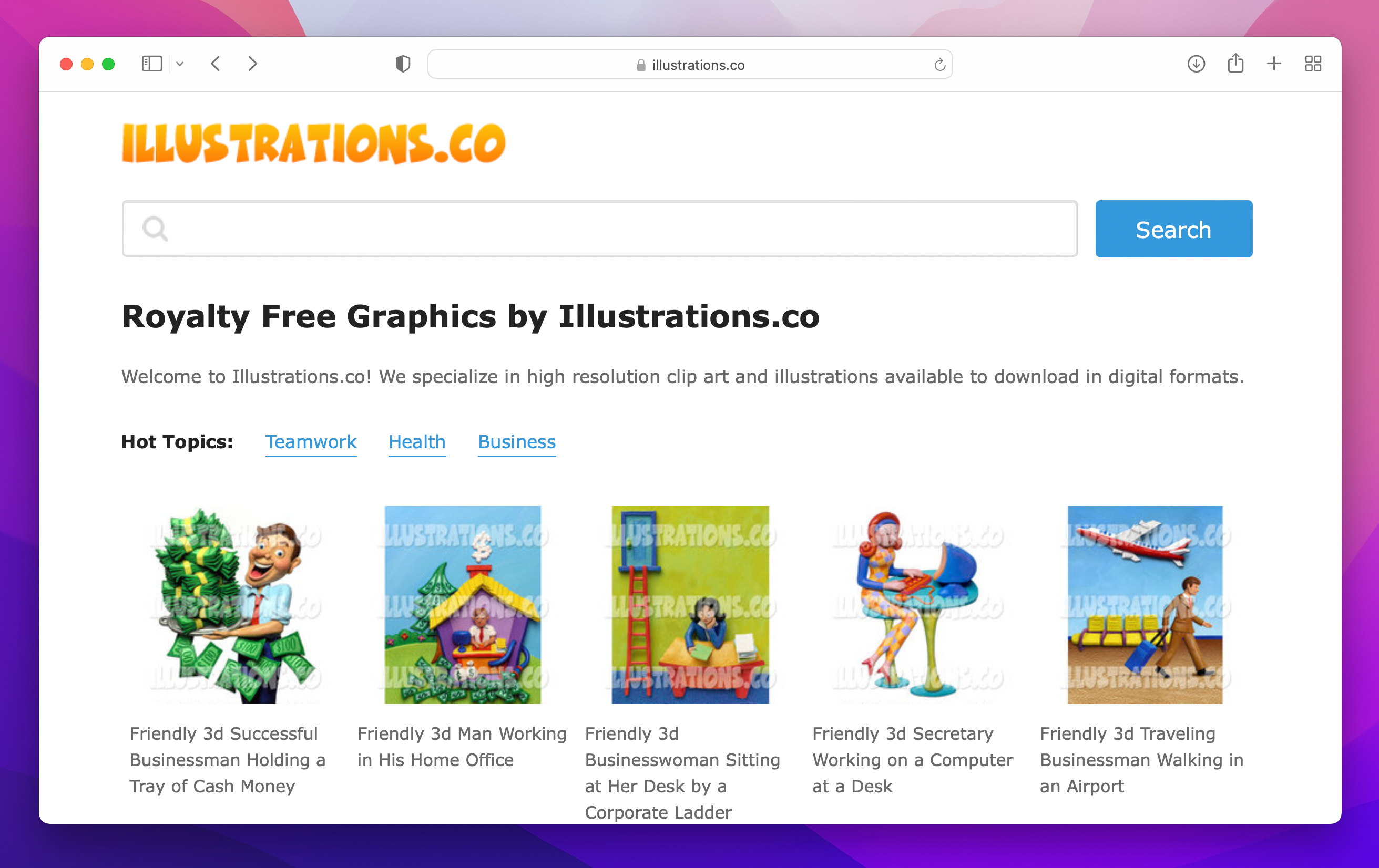 selection of illustrations on Illustrations website